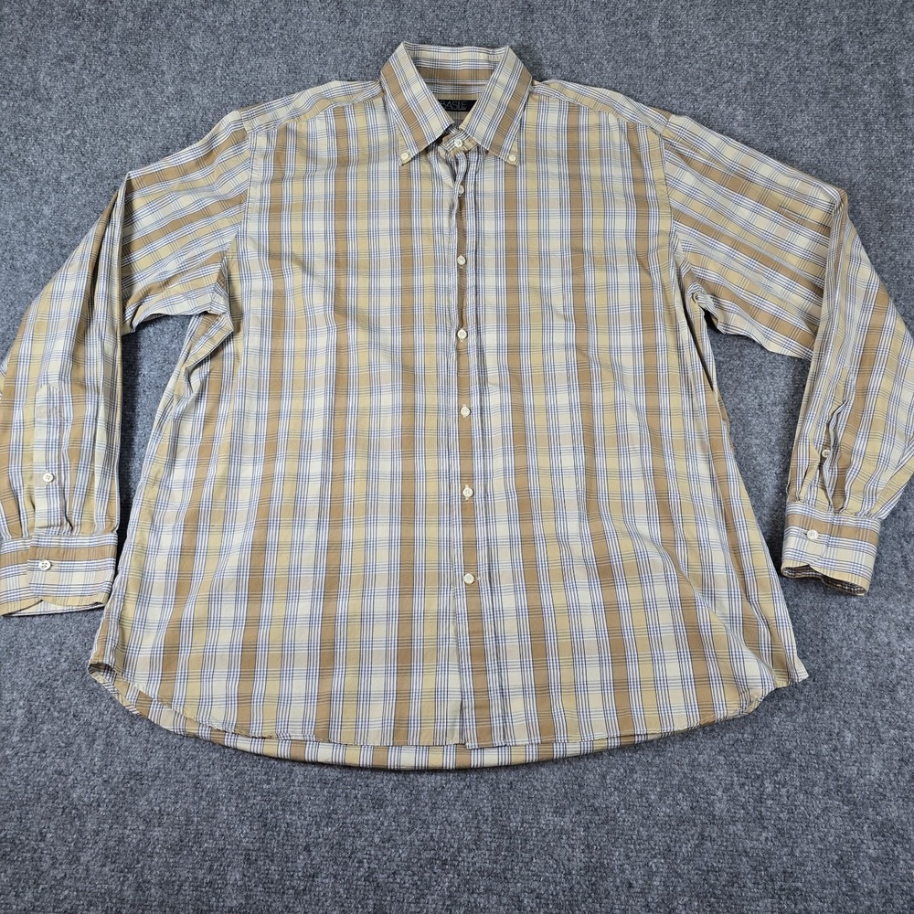 Basile Blu Long Sleeve Mens‎ XL Checked 16 Italy